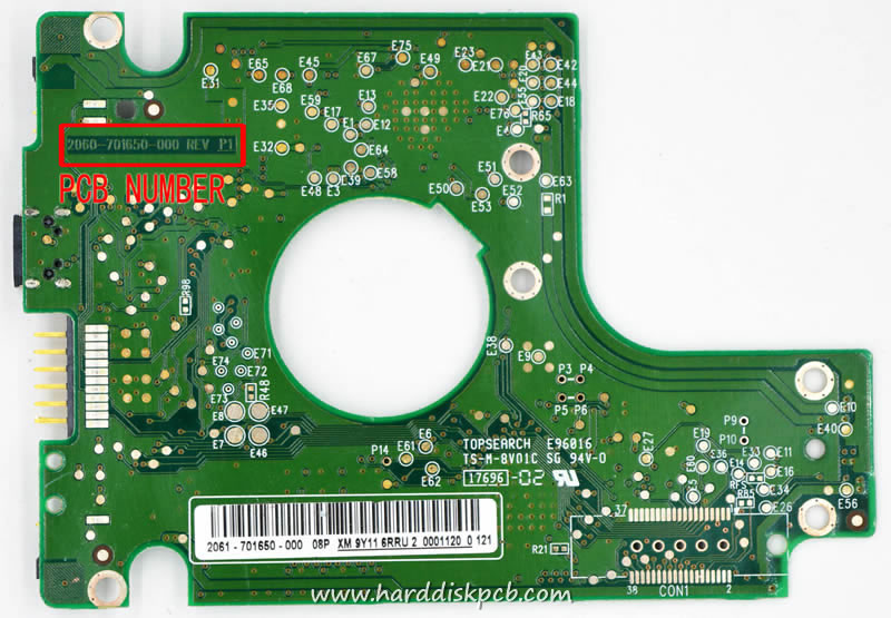 PCB 2060-701650-000, WD WD3200BMVV-11A1PS0, 2061-701650-000 08PD1 (image for) PCB 2060-701650-000, WD WD3200BMVV-11A1PS0, 2061-701650-000 08PD1