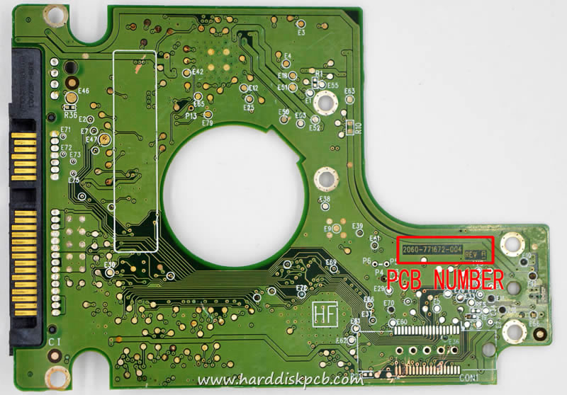 PCB 2060-771672-004, WD WD5000BEVT-26A0RT0, 2061-771672-F04 AA (image for) PCB 2060-771672-004, WD WD5000BEVT-26A0RT0, 2061-771672-F04 AA